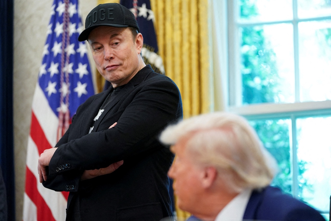 US President Donald Trump and Elon Musk in the Oval Office at the White House in Washington, US. (Reuters)