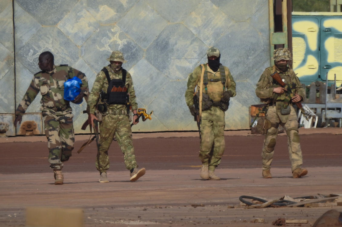 This undated photograph provided by the French Army shows three Russian mercenaries in northern Mali. (AP/File)