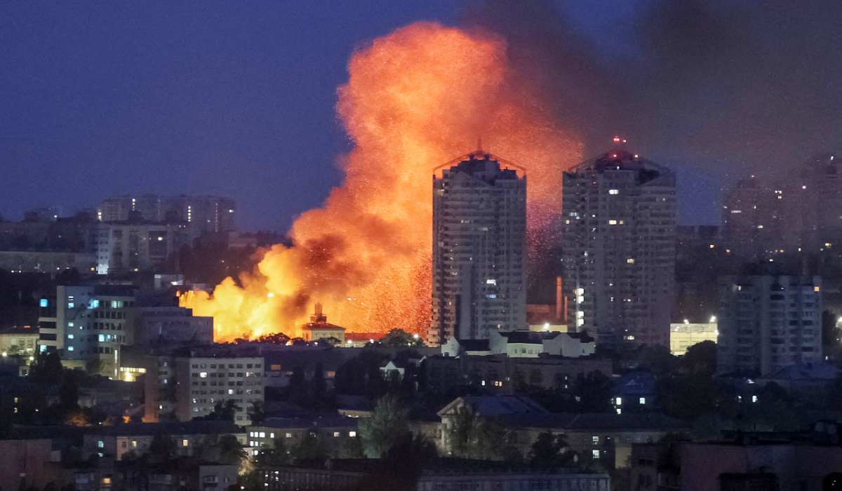 ire and smoke rise in the aftermath of a Russian drone strike, amid Russia's attack on Ukraine, in Kyiv, Ukraine June 6, 2025. (REUTERS)