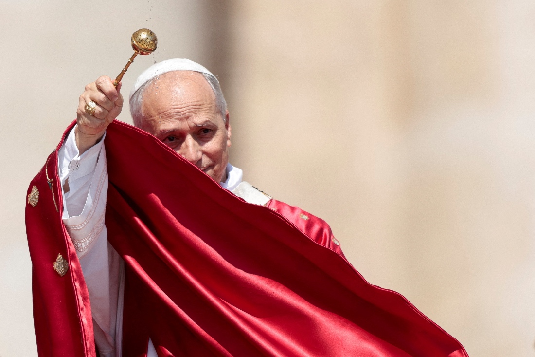 Pope Leo XIV at the mass for the Jubilee of the Ecclesial Movements, Associations and New Communities, in St. Peter square at the Vatican. (Reuters)