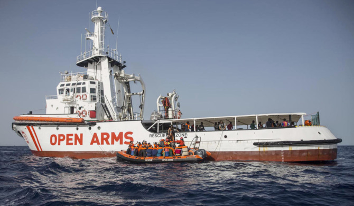 The Open Arms vessel: rescuing migrants and refugees at sea. (Supplied)