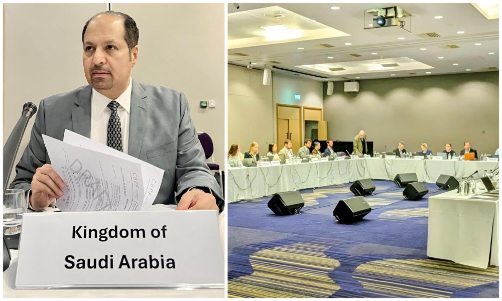 Aqeel Al-Ghamdi, assistant supervisor general for planning and development at the Saudi aid agency KSrelief and Saudi Arabia’s representative in the Donor Support Group for the UN Office for the Coordination of Humanitarian Affairs, participated in a high-level meeting in Jersey, UK. (SPA)