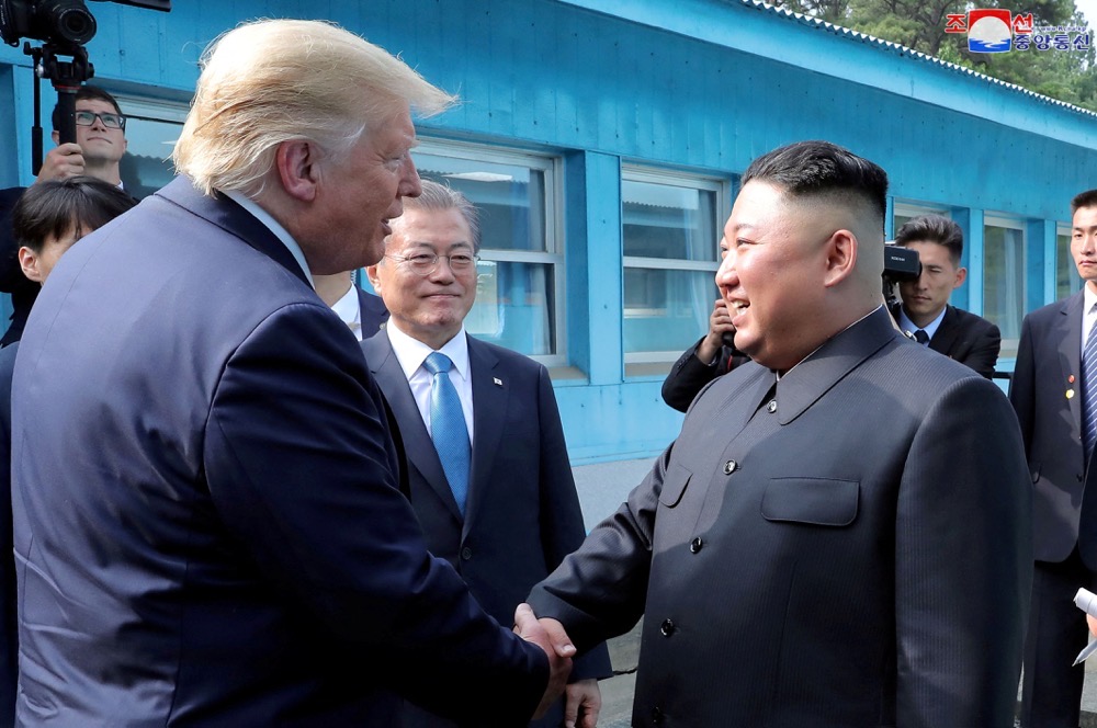 US President Donald Trump shakes hands with North Korean leader Kim Jong Un as they meet at the demilitarized zone (DMZ) separating the two Koreas, in Panmunjom, South Korea, June 30, 2019. (Reuters/File)