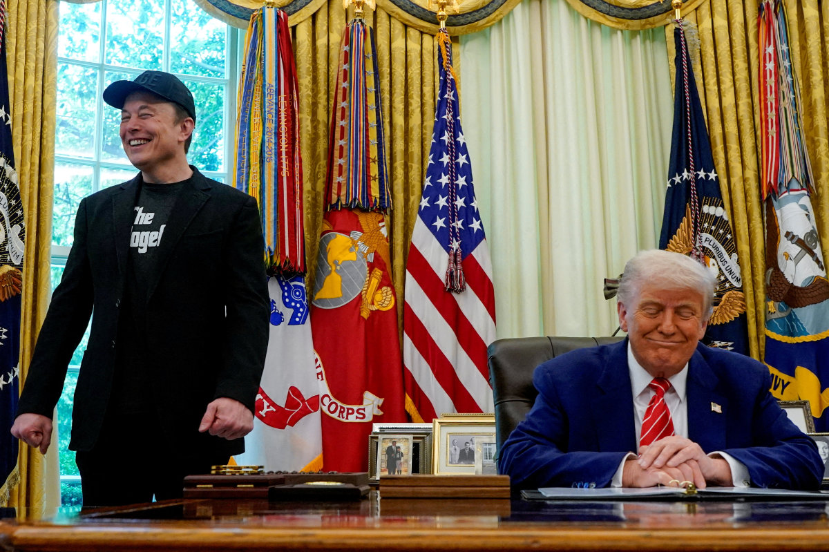 US President Donald Trump and SpaceX and Tesla CEO Elon Musk during happier days. (REUTERS)