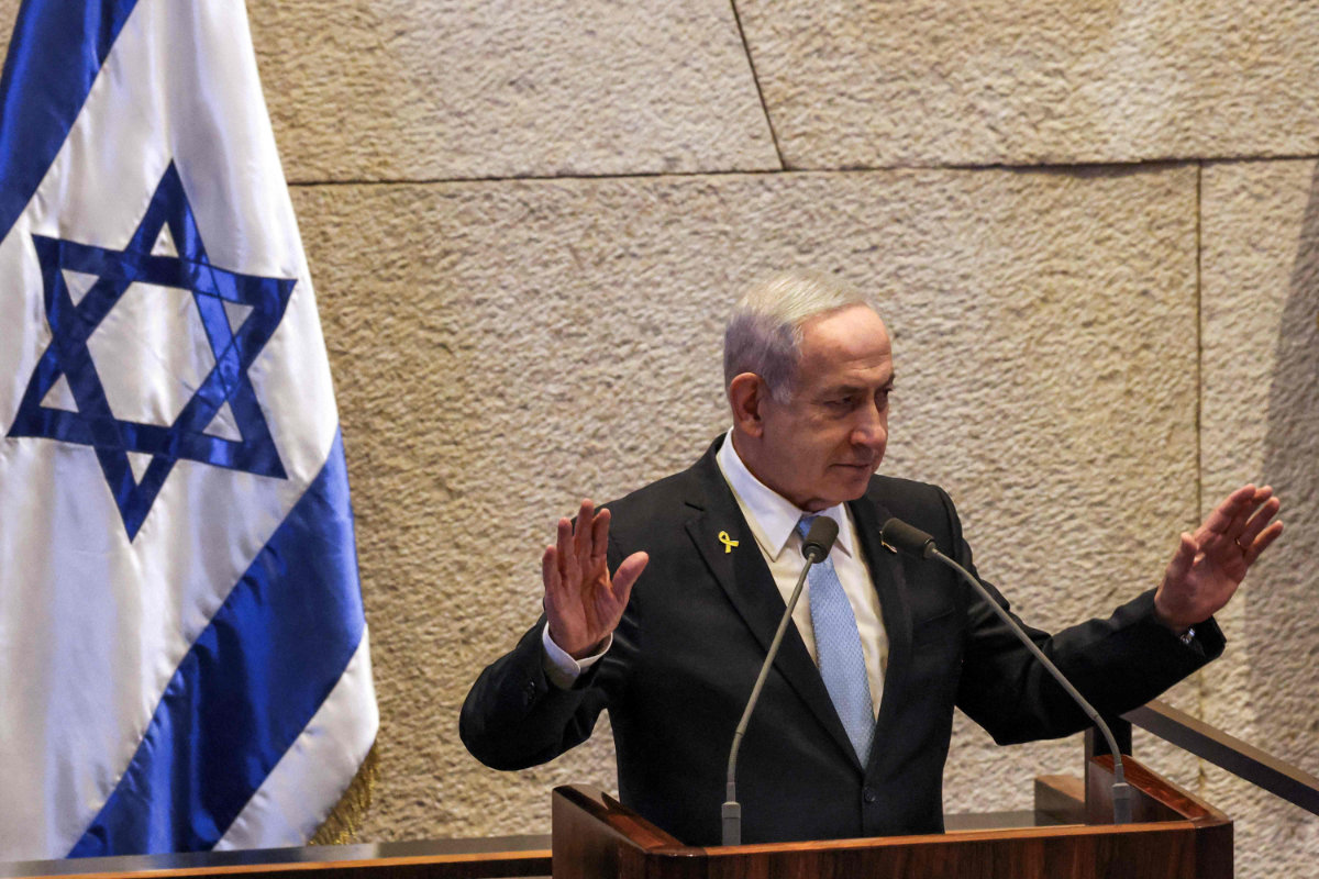 Israel's Prime Minister Benjamin Netanyahu addressing the Israeli parliament (Knesset) in Jerusalem on June 11, 2025. (AFP/File)