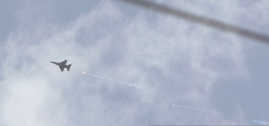 Israeli fighter jet seen over Damascus, Syria. (AFP)