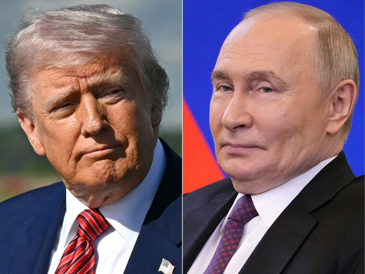 US President Donald Trump, left, and Russian President Vladimir Putin. (AFP)