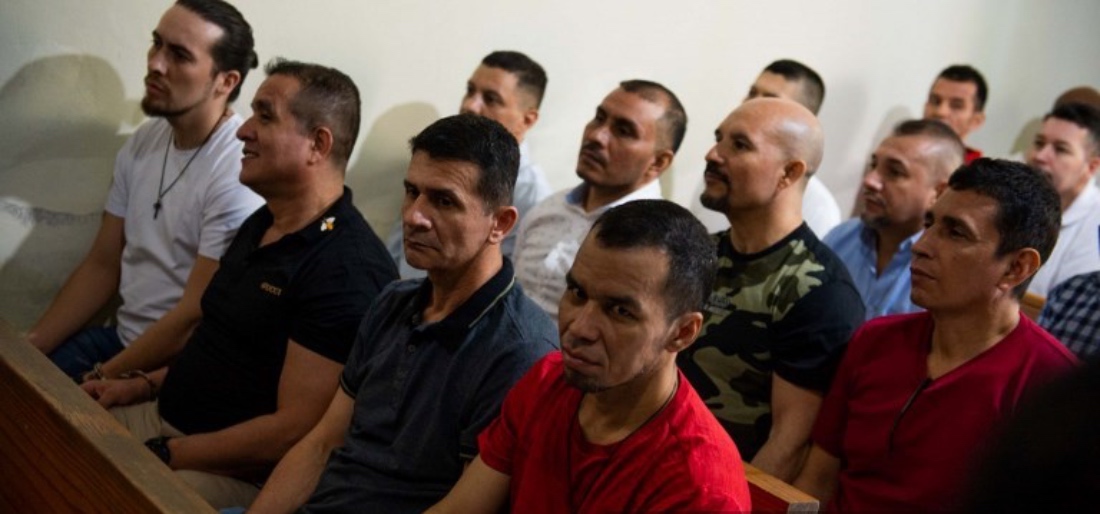 Colombian suspects in the assassination of former President Jovenel Moise appear before the Court of Appeals for a hearing in Port-au-Prince, Haiti. (AFP)