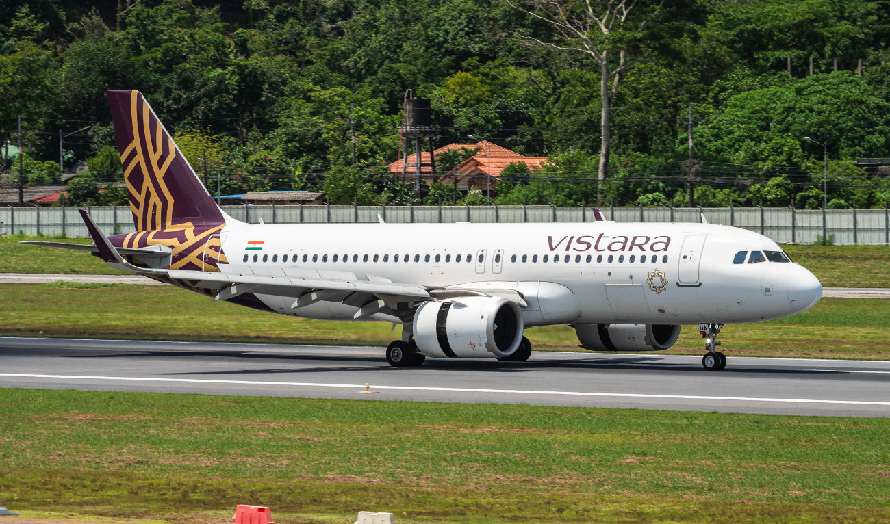 In this handout photo taken from the Facebook account of Chalit Saeton, Air India flight AI 379 makes an emergency landing at Phuket International Airport in Phuket on June 13, 2025.(AFP)