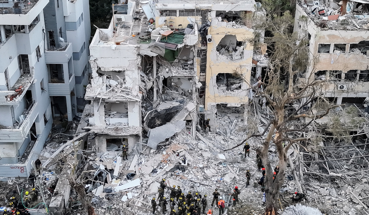 A drone photo shows the damage over residential homes at the impact site following missile attack from Iran on Israel, in Tel Aviv, Israel June 16, 2025. (REUTERS)