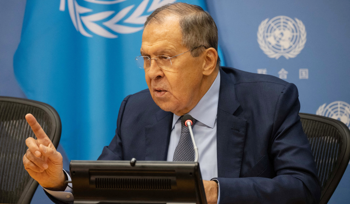 Russian Foreign Minister Sergei Lavrov speaks to the press after addressing the 77th session of the United Nations General Assembly at UN headquarters in New York City on September 24, 2022. (AFP file photo)