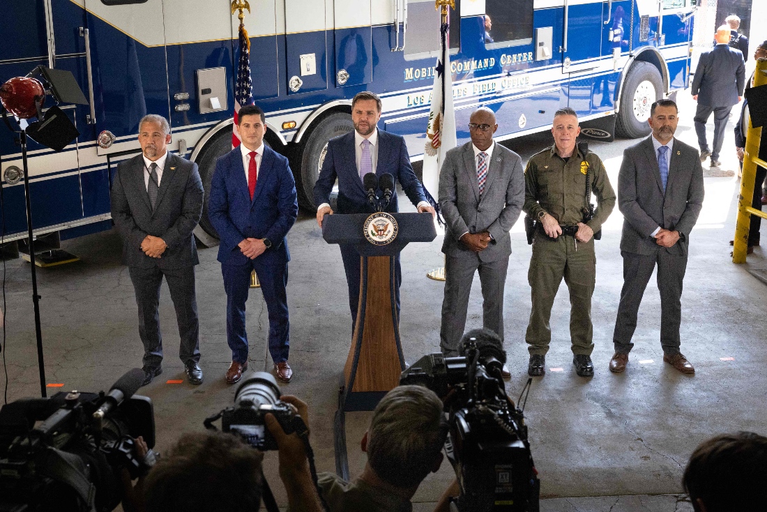 US Vice President JD Vance Visits Los Angeles After Unrest Over ICE Raids. (AFP)