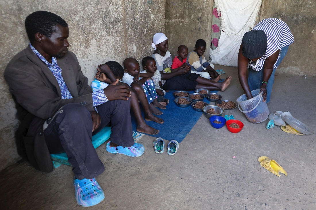 Family from the Democratic Republic of Congo gathers at the Kakuma Refugee Camp in Turkana County, Kenya. (AP)