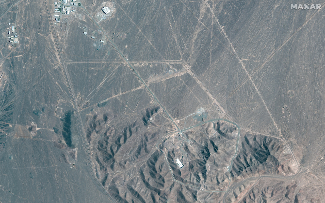 A satellite image shows an overview of the Fordow fuel enrichment facility, near Qom, Iran June 20, 2025. (Maxar Technologies/Handout via Reuters)