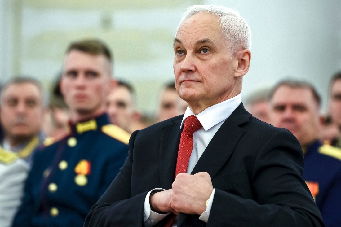 Russian Defense Minister Andrei Belousov attends a ceremony at the Kremlin in Moscow, Russia. (AP)