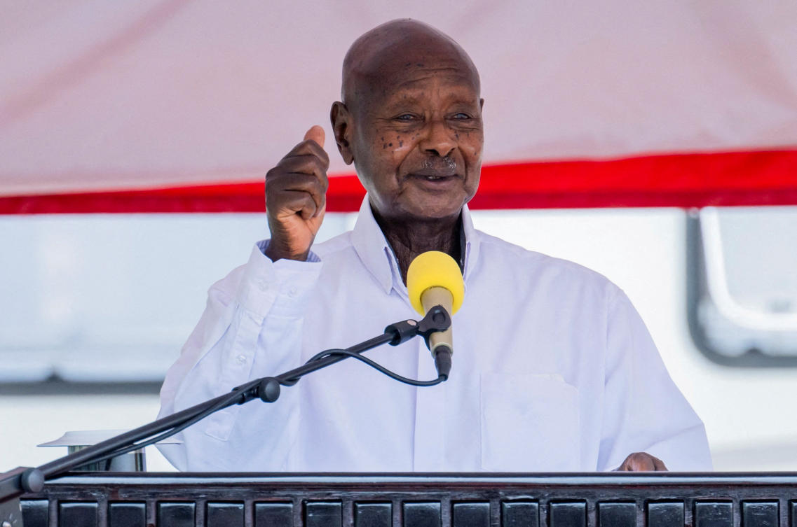 FILE PHOTO: Uganda's President Yoweri Museveni delivers the 2025 State of the Nation Address at Kololo Ceremonial Grounds, in Kampala, Uganda June 5, 2025. (Reuters)