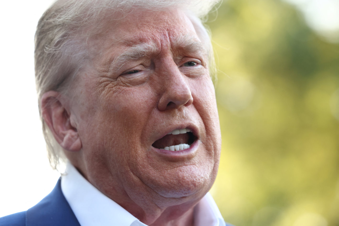 US President Donald Trump speaks to media ahead of boarding Marine One to depart to attend the NATO Summit in The Hague, Netherlands, from the South Lawn at the White House in Washington, DC, US, June 24, 2025. (Reuters)