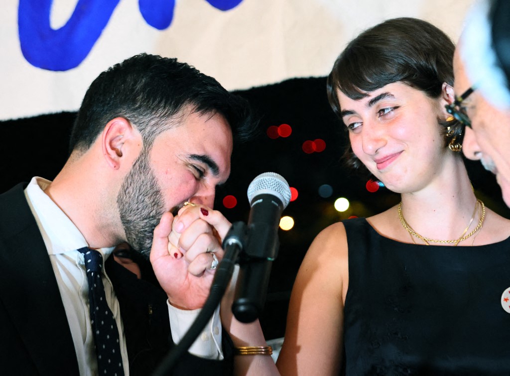 Based in Brooklyn, Duwaji creates art that centers on pro-Palestinian and feminist themes. (AFP)