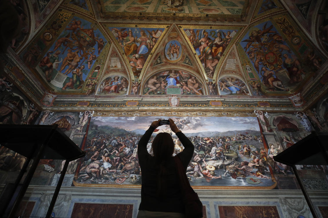 “With this restoration, we rewrite a part of the history of art,” Vatican Museums director Barbara Jatta said. (AP)
