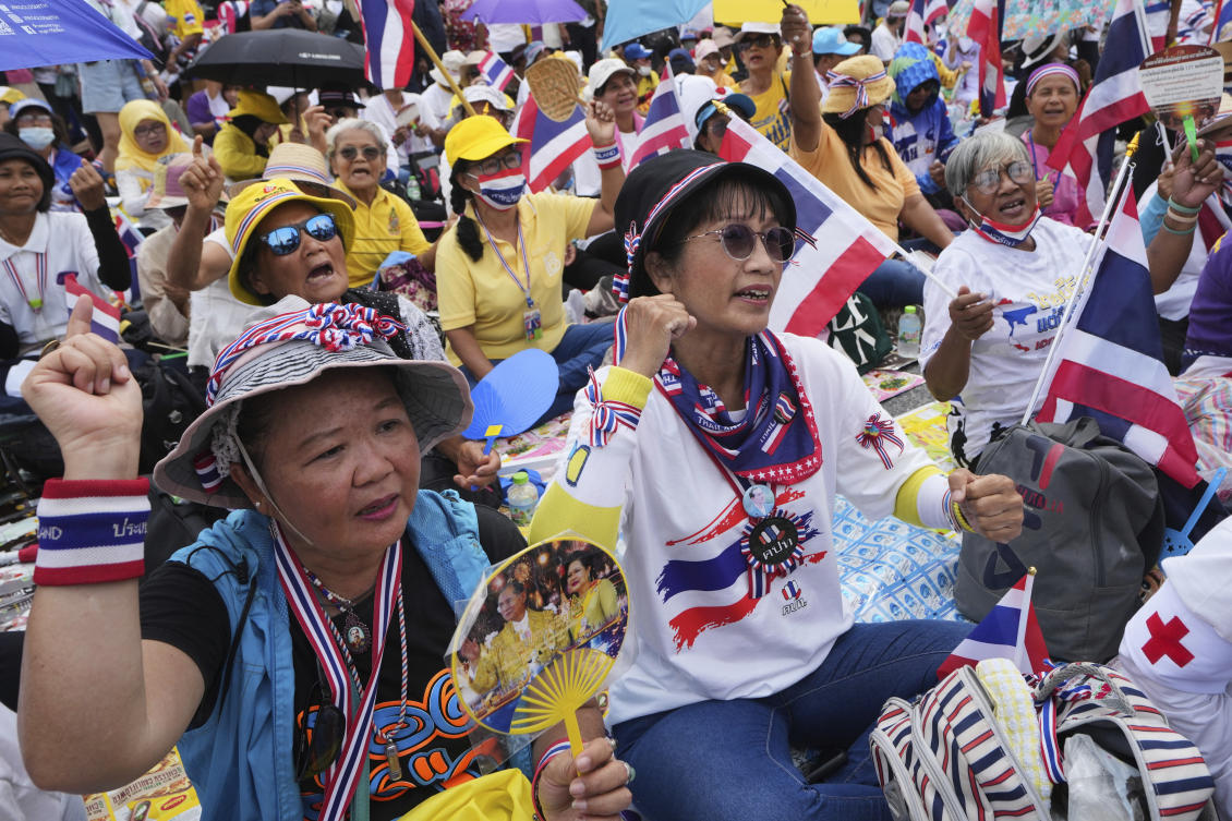 Protesters gather in Bangkok to demand Thai prime minister’s resignation over leaked Cambodia call