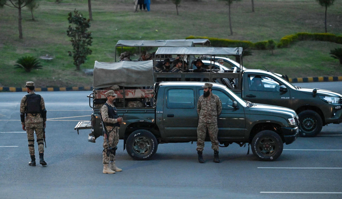 Pakistani army troops stand guard in Islamabad on May 11, 2023. (AFP file photo)