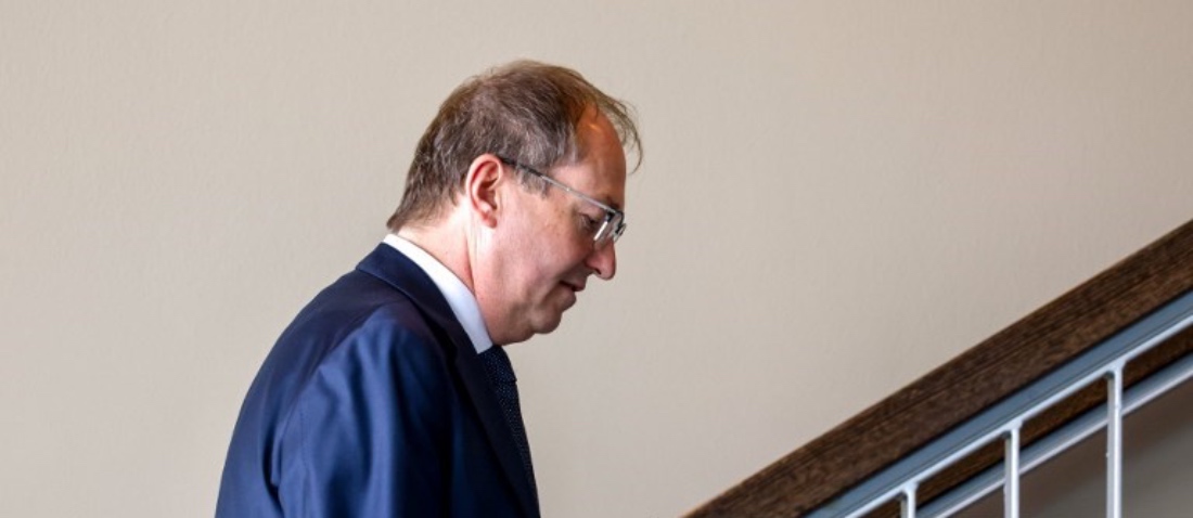 German Interior Minister Alexander Dobrindt steps up the stairs during the Conference of Interior Ministers and Senators of the German Federal States in Bremerhaven, Germany. (AFP)