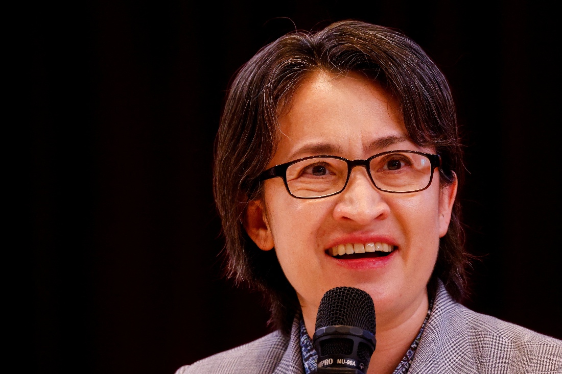 Taiwan's Vice President Hsiao Bi-khim speaks at a press conference in Taipei, Taiwan. (Reuters)