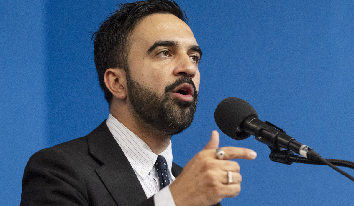 Democratic mayoral candidate Zohran Mamdani speaks during the National Action Network's Saturday action rally at House of Justice in Harlem, Saturday, June 28, 2025, in New York. (AP)