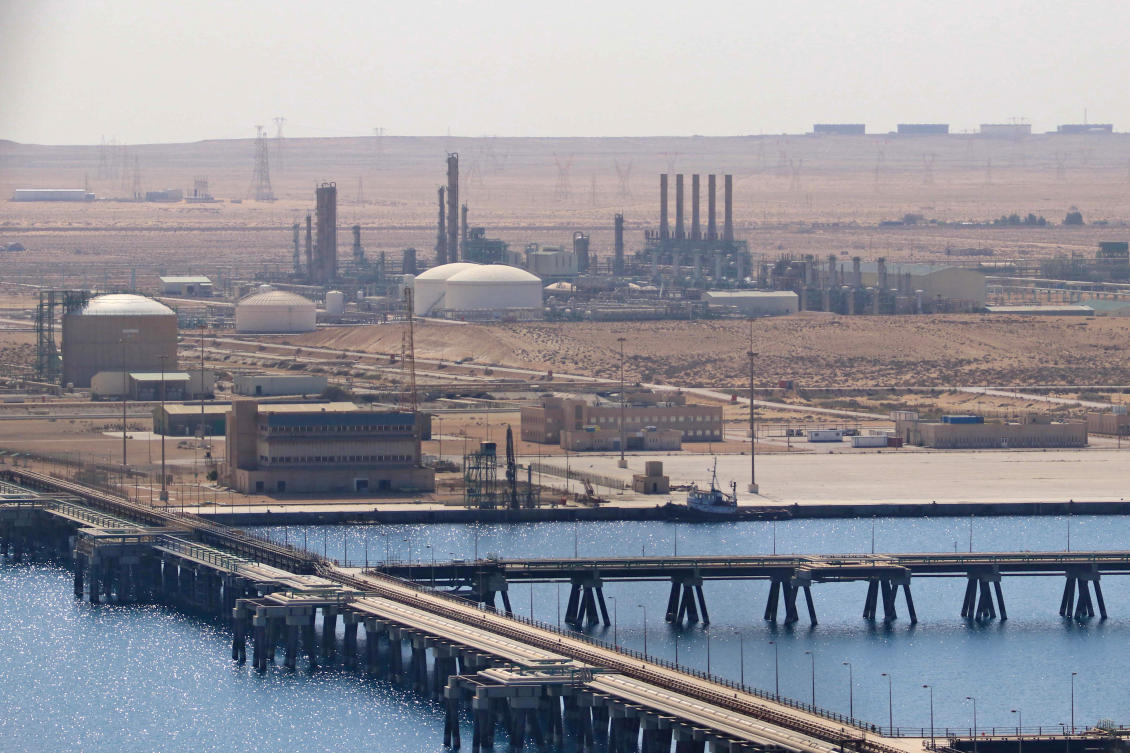 An oil tanker carrying about 1 million barrels of crude oil suffered an explosion off Libya. (AFP)