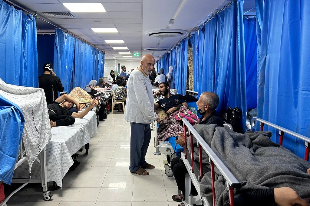 Israeli forces destroyed the Noura Al-Kaabi Dialysis Center in northern Gaza. (Wafa)