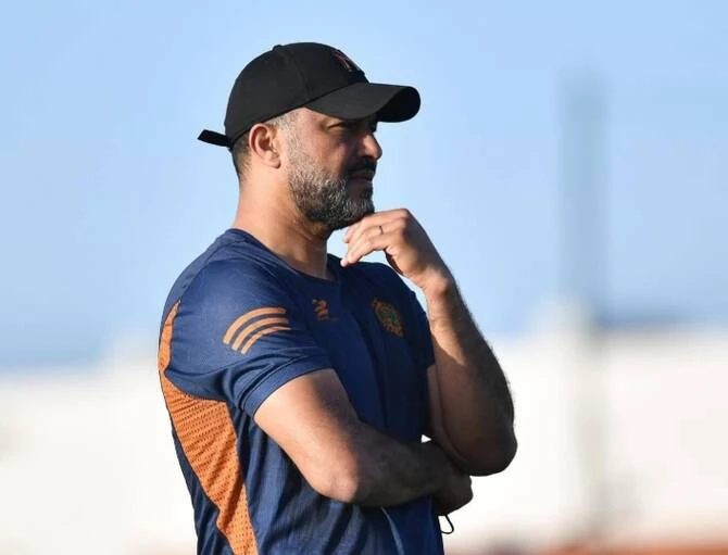 Renaissance Berkane coach Mouin Chaabani believes the Moroccan club could go one better than CAF Champions League title-holders Pyramids and win the competition at the first attempt. (X/@MoorSportz)