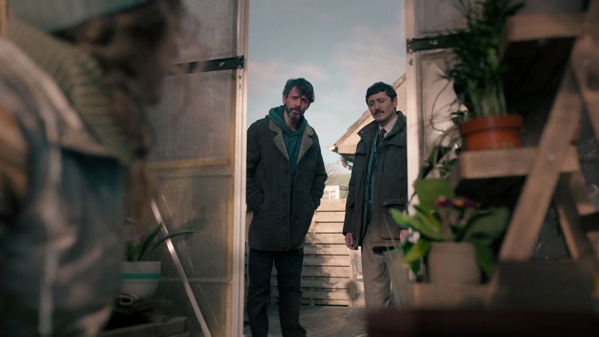 Matthew Goode and Alexej Manvelov in ‘Dept Q.’ (Courtesy of Netflix)