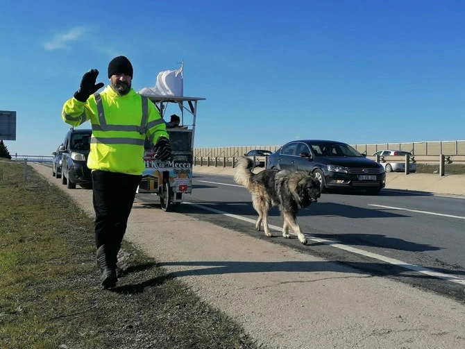 Adam Mohammed walked nearly 6,500 km to complete his pilgrimage. (Supplied)