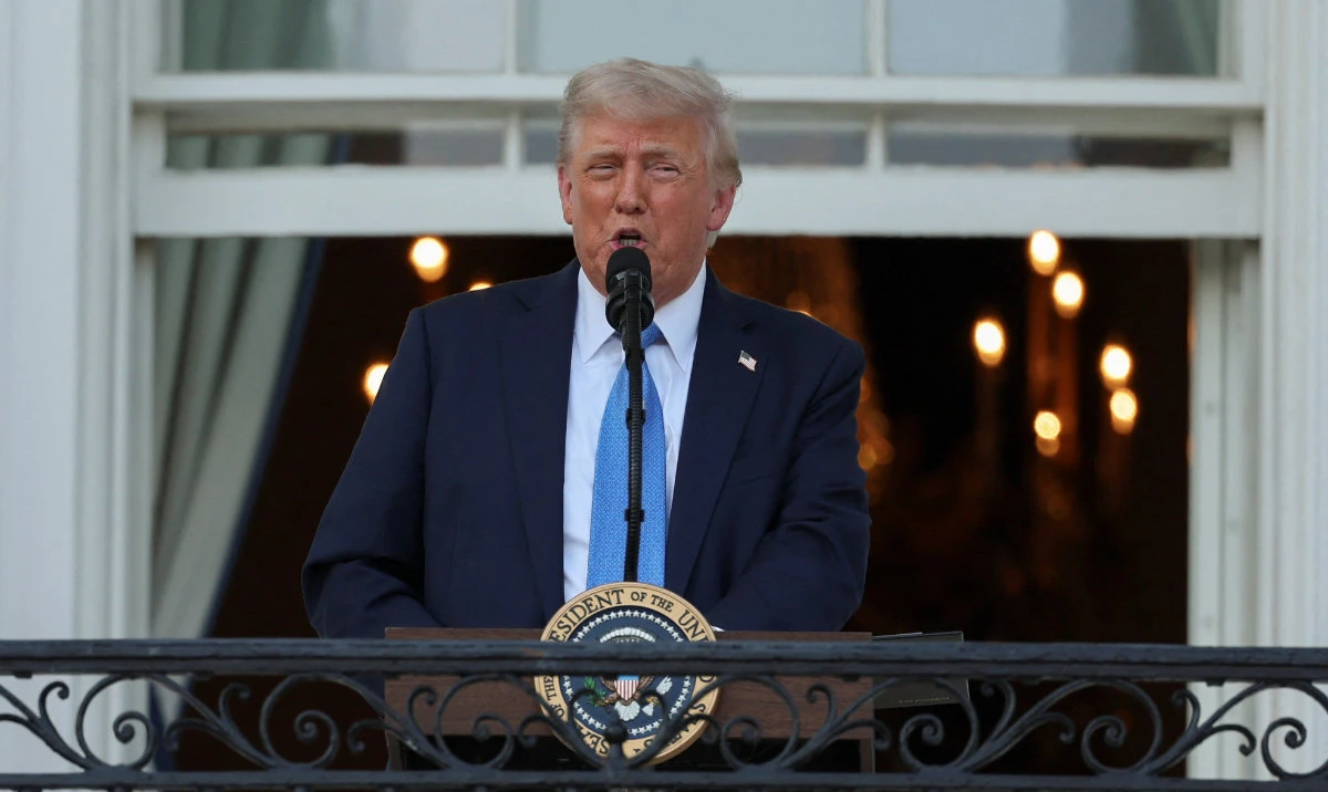 US President Donald Trump speaks as he attends a "Summer Soiree" held on the South Lawn of the White House in Washington, DC, US, June 4, 2025. (Reuters)