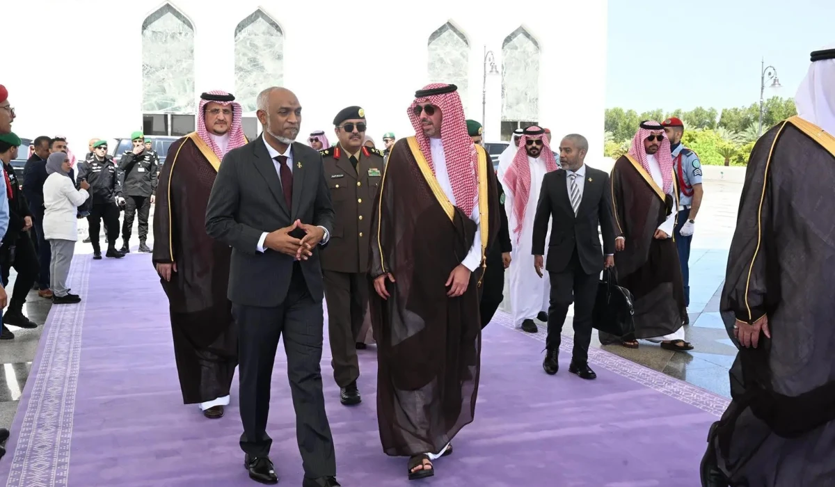 Maldivian President Mohamed Muizzu left Saudi Arabia after official visit. (SPA)