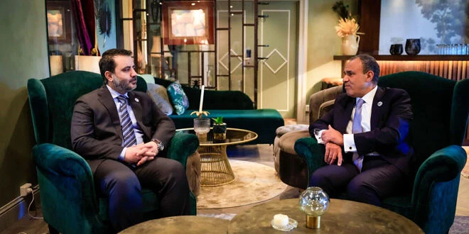 Syrian foreign minister, Asaad al-Shaibani, and his Egyptian counterpart Badr Abdelatty, met in Oslo, Norway. (SANA)