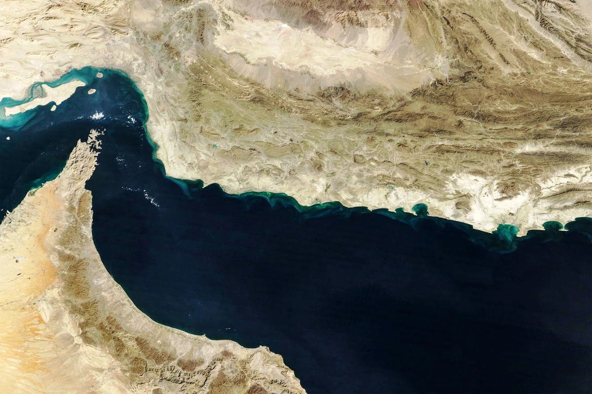 Strait of Hormuz, Makran region in southern Iran and southwestern Pakistan, Gulf of Oman and the northern coast of Oman as seen from space. (Photo by NASA Earth Observatory/ AFP)