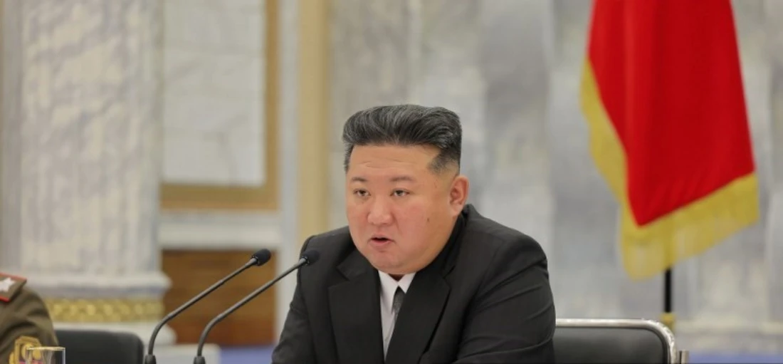 North Korean President Kim Jong Un speaking at a conference in Pyongyang, North Korea. (AFP)