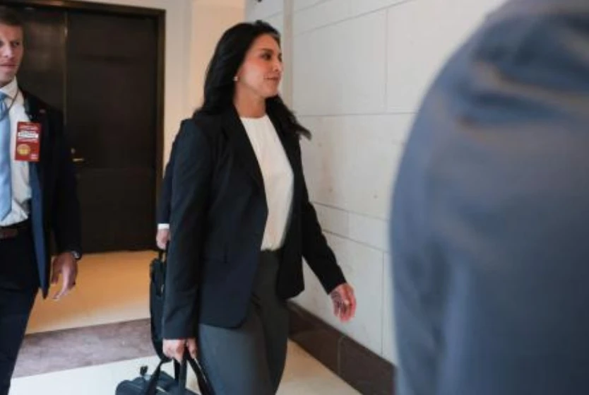 National Intelligence Director Tulsi Gabbard walks into the Defense Subcommittee closed hearing at the US Capitol on Jun. 17, 2025 in Washington, DC. (AFP)