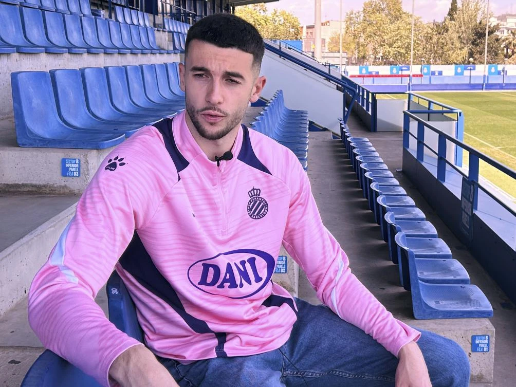 Espanyol goalkeeper Joan Garcia speaks during an interview with The Associated Press in Barcelona, Apr. 24, 2025. (AP/File)