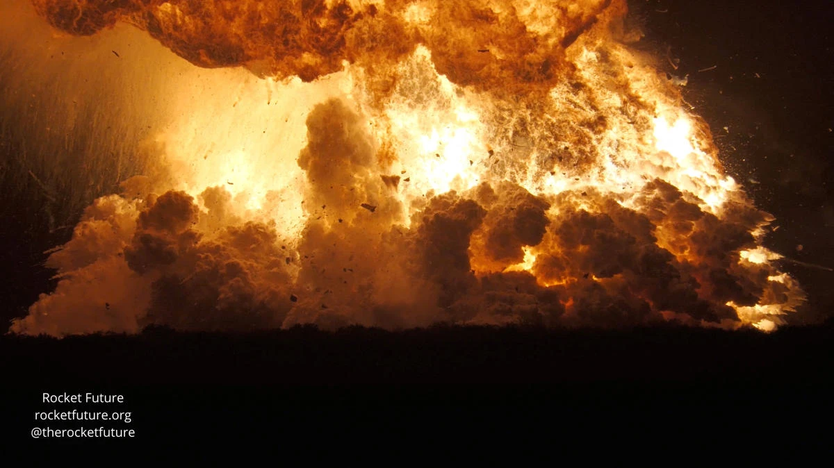 Flames rise as a SpaceX rocket explodes in Brownsville, Texas, US on June 18, 2025, in this screengrab obtained from a social media video. (TheRocketFuture via X/via Reuters)