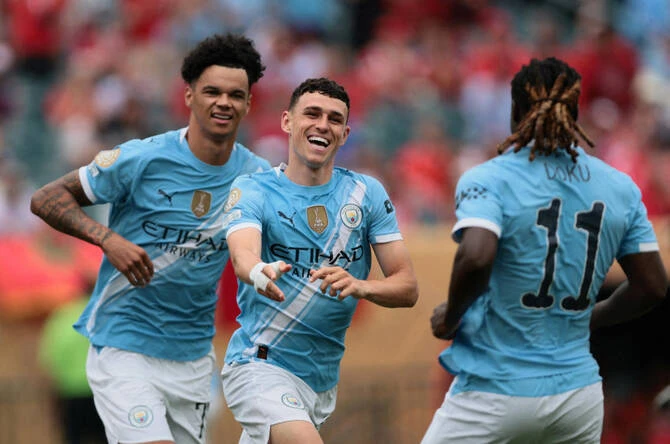 Manchester City have been fined more than one million pounds by the Premier League for breaching the rules around delayed kickoffs and restarts nine times last season, England's top-flight league said on Thursday. (Reuters/File)