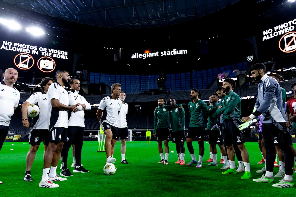 Saudi Arabia’s national football team have completed final preparations in Las Vegas ahead of their crucial CONCACAF Gold Cup clash with Trinidad and Tobago on Monday. (Supplied/SaudiNT)