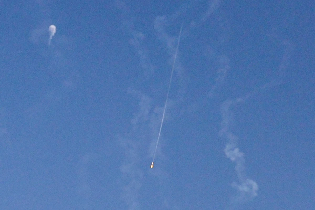 Missiles fired from Iran towards Israel are intercepted in Jordanian airspace over Amman, June 19, 2025. (AFP)