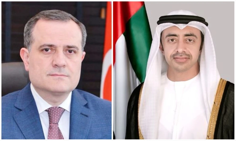 UAE Foreign Minister Sheikh Abdullah bin Zayed Al-Nahyan and his Azerbaijani counterpart, Jeyhun Bayramov, held a phone call on Tuesday. (WAM)
