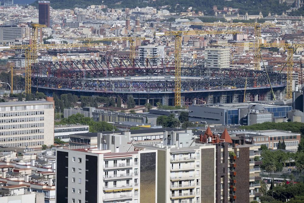 After suffering several delays since beginning in 2023, the project dubbed ‘Espai Barca’ is due to finish in the summer of 2026 and boost the Camp Nou’s capacity to 105,000. (AFP)