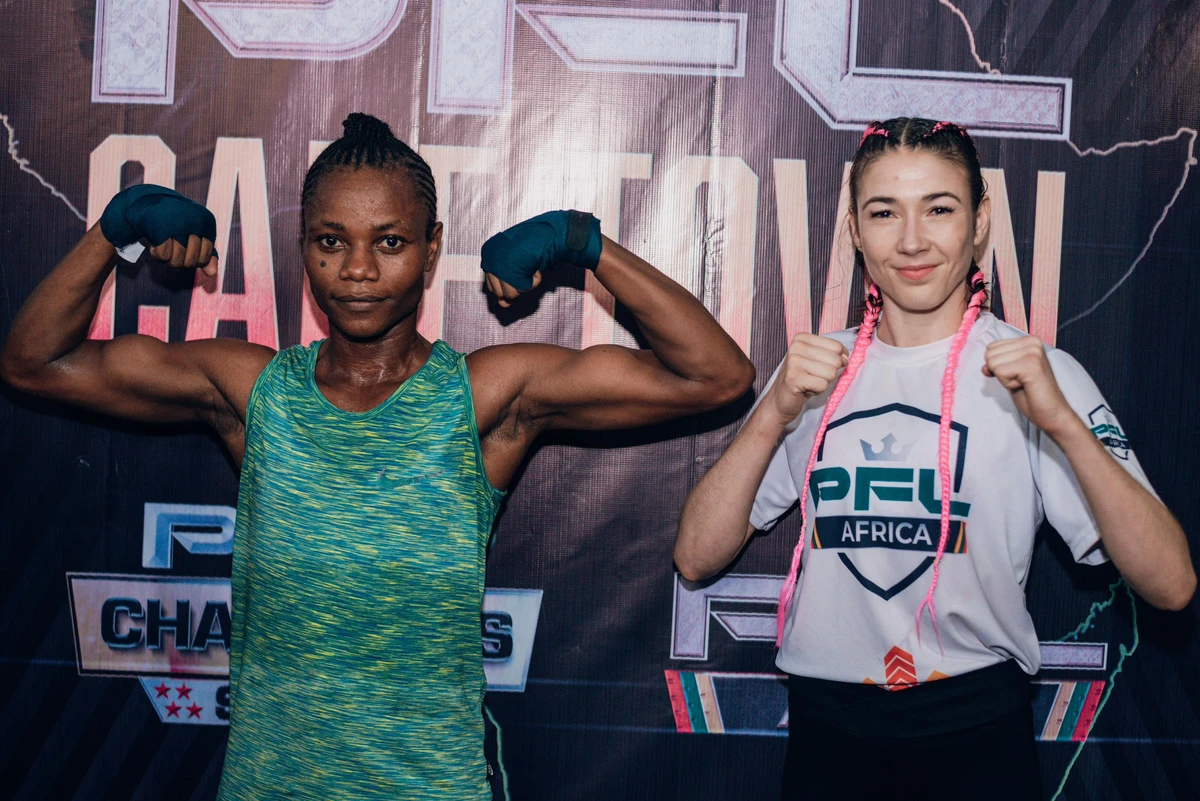 PFL Africa stars Juliet Ukah and Ceileigh Niedermayr train in front of fans at open workout