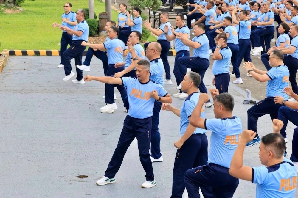 The Philippine National Police launched a regular physical conditioning program at Camp General Rafael T. Crame, Quezon City on June 24, 2025. (Philippine National Police)