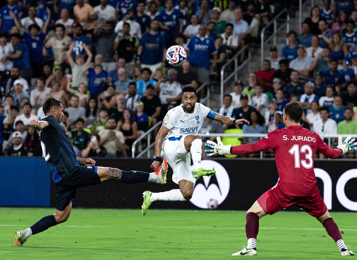 Salem Al-Dawsari svore the opener in Al-Hilal's 2-0 win over CF Pachuca at te FIFA Club World Cup. (X/@Alhilal_EN)