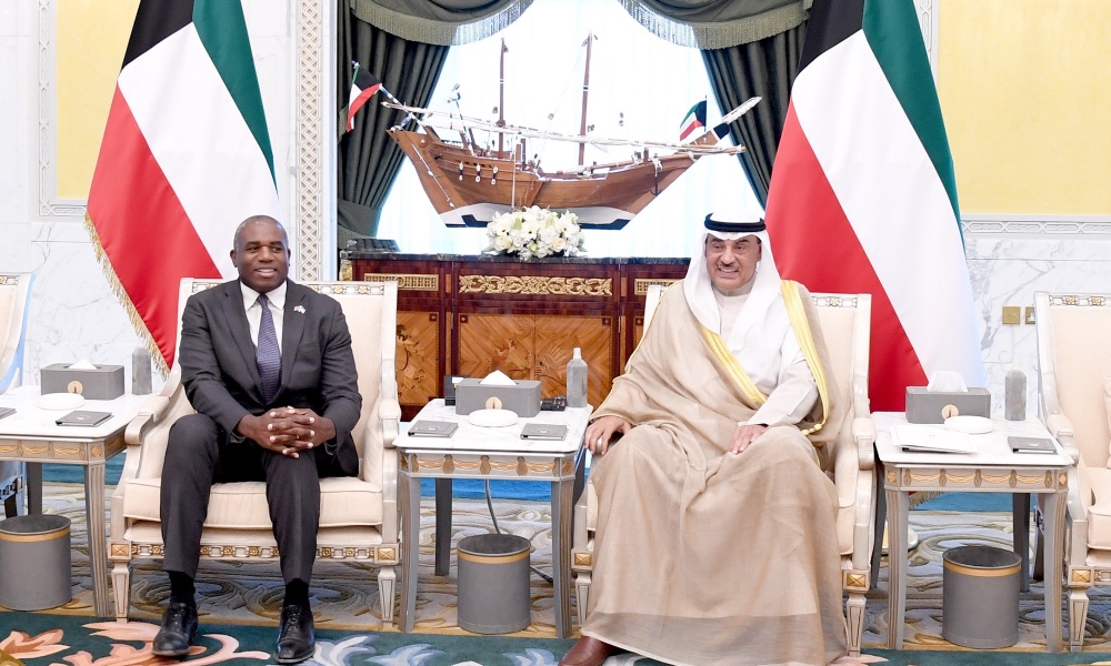 UK Foreign Secretary David Lammy and Crown Prince Sheikh Sabah Khaled Al-Hamad Al-Sabah. (KUNA)